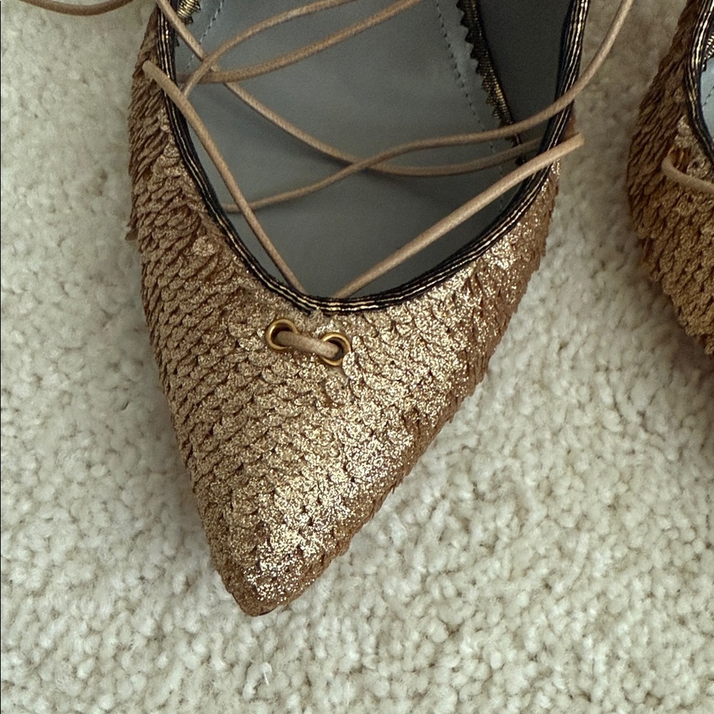 🔥🔥🔥Monika Chiang Bronze Lace-Up Heels - Picture 7 of 12